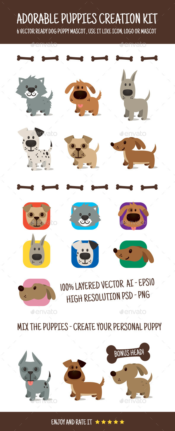 Adorable Puppy Creation Kit - Animals Characters