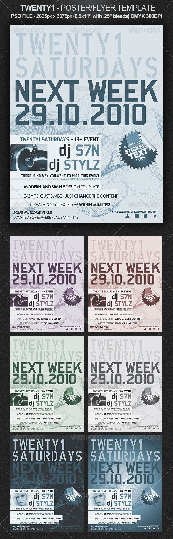 Twenty1 Flyer/Poster Template - Clubs & Parties Events