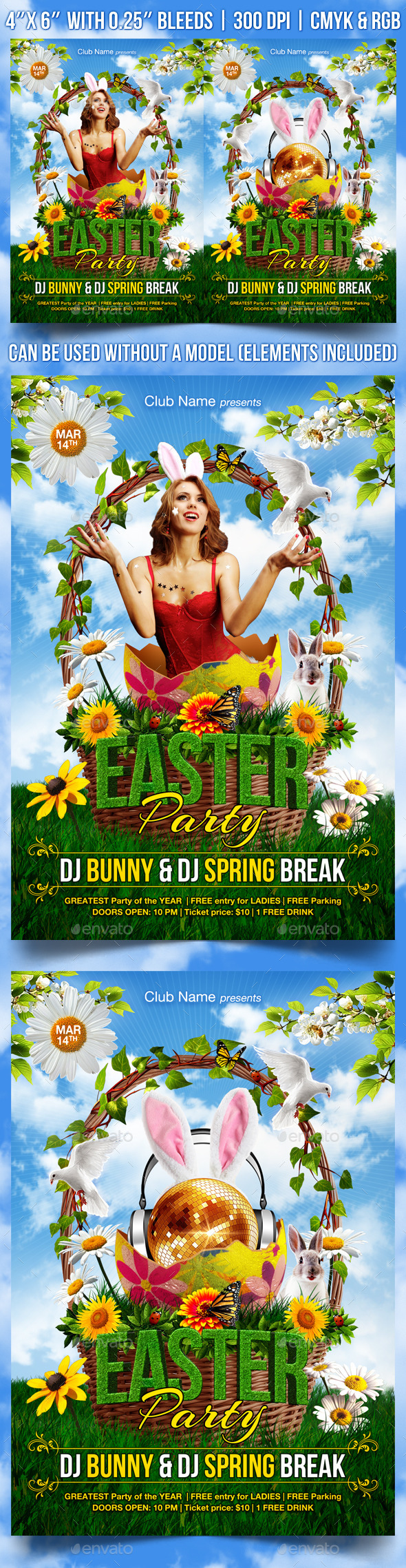 Easter Party Flyer Template - Clubs & Parties Events