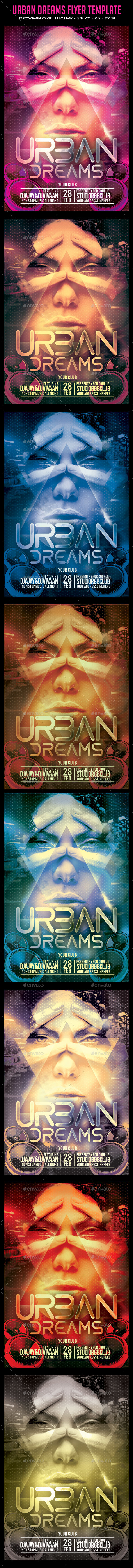 Urban Dreams Flyer Template - Clubs & Parties Events