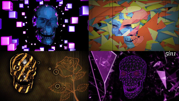 Polygon Skull - VJ Loop Pack (5in1) alt