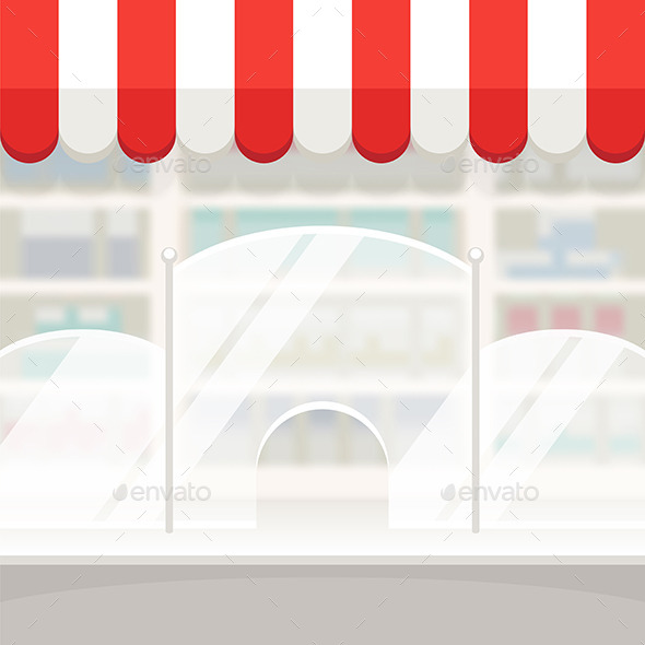 Facade of a Shop Store or Pharmacy Background - Buildings Objects