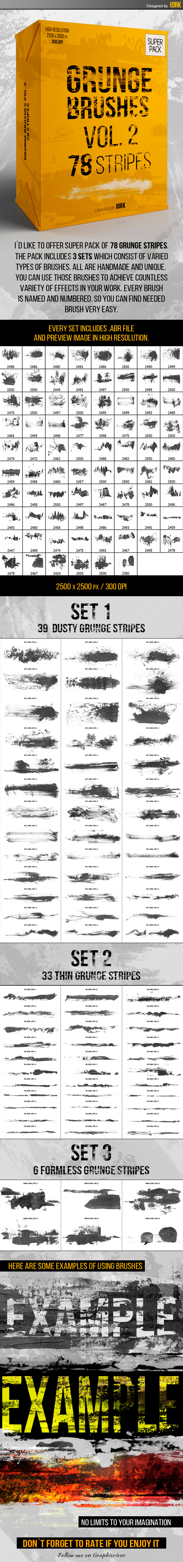 Grunge brushes Vol.2 - 78 stripes - Grunge Brushes