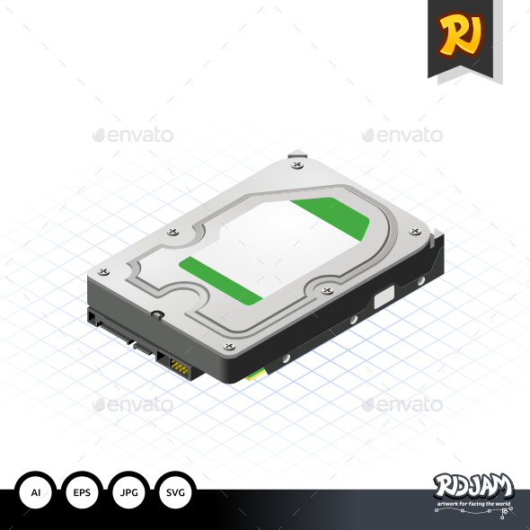 Isometric Hard Disk - Computers Technology