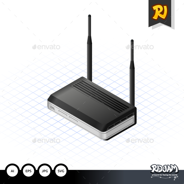 Isometric Modem ADSL - Technology Conceptual