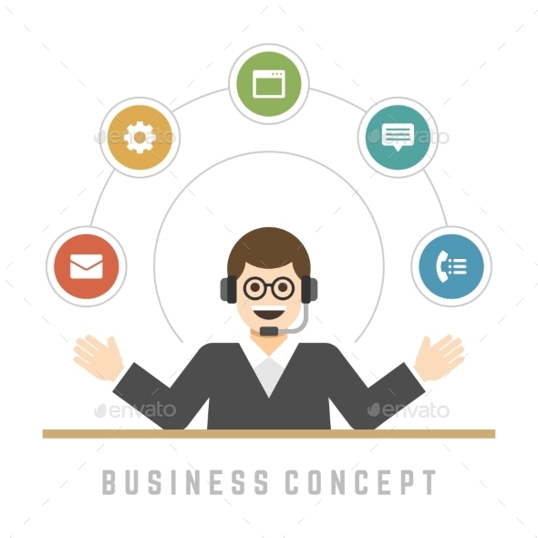 Business Man Support Service Concept - Services Commercial / Shopping