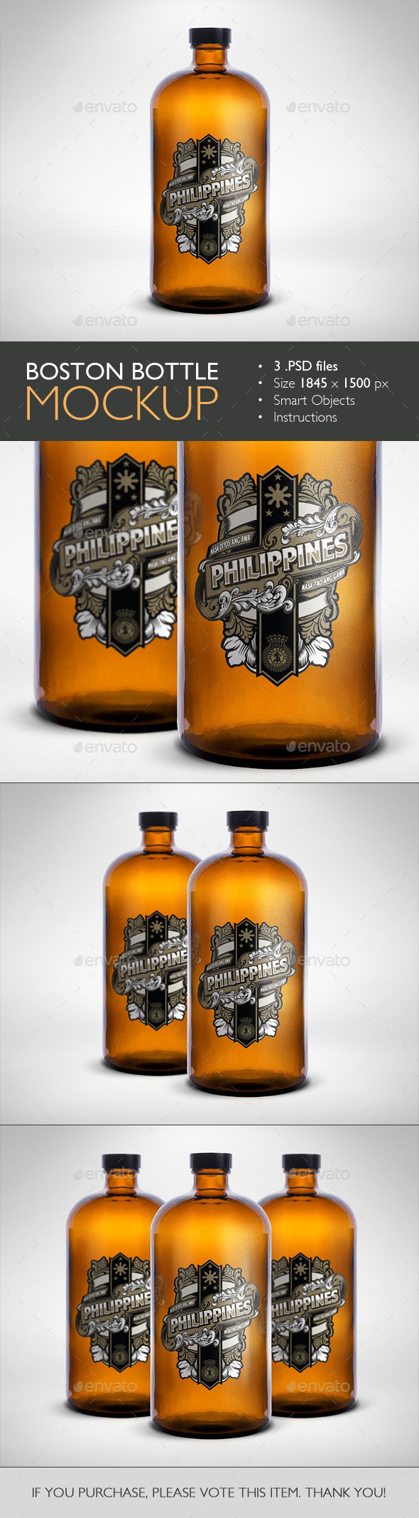 Boston Round Bottle Mockup