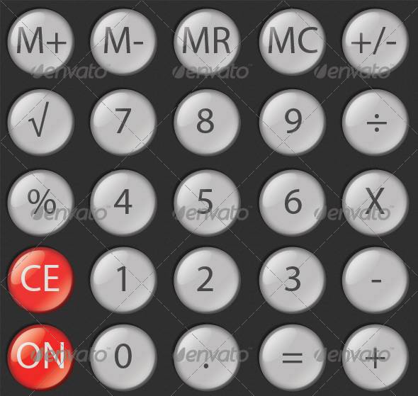 Calculator Glossy Buttons - Decorative Graphics