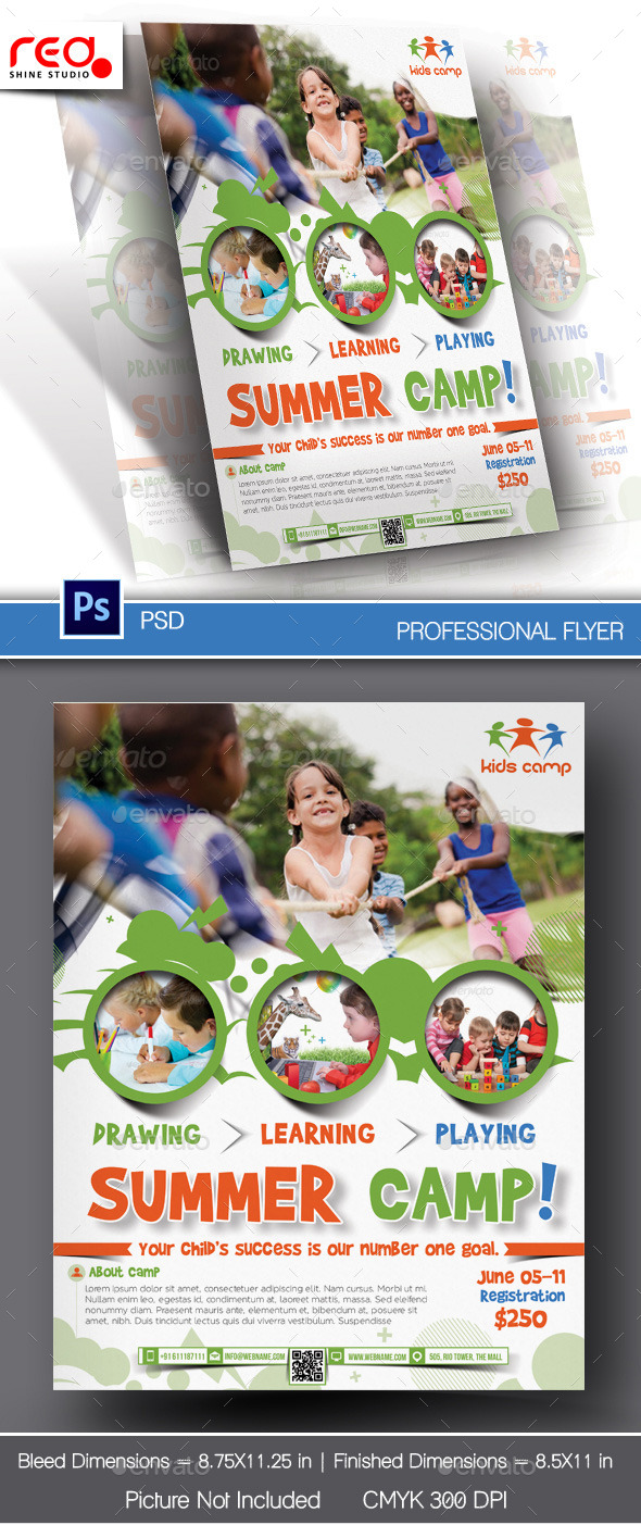 Summer Camp Flyer & Poster Template - Corporate Flyers