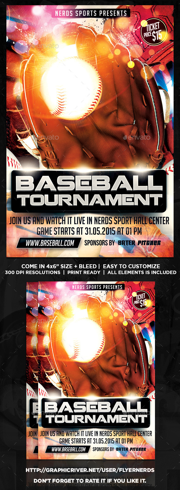 Baseball Competition 2K15 Sports Flyer - Sports Events