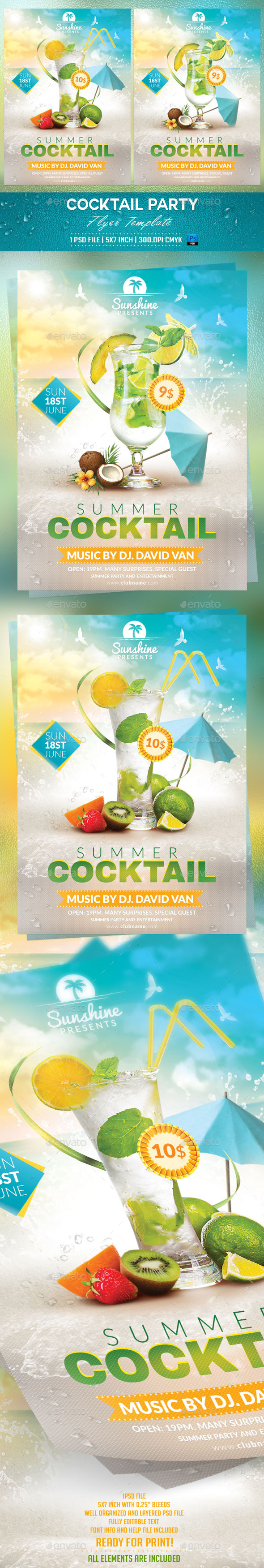 Cocktail Party Flyer Template - Events Flyers