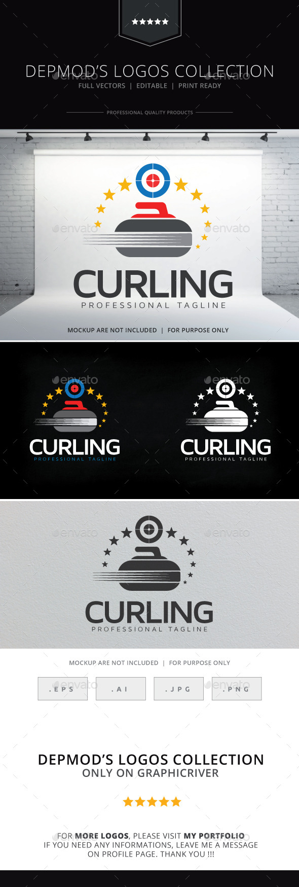 Curling Logo - Objects Logo Templates