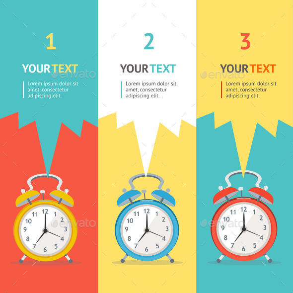 Vector Wakeup Clock Option Banner - Commercial / Shopping Conceptual