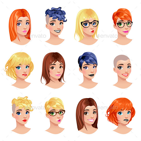 Fashion Female Avatars - People Characters