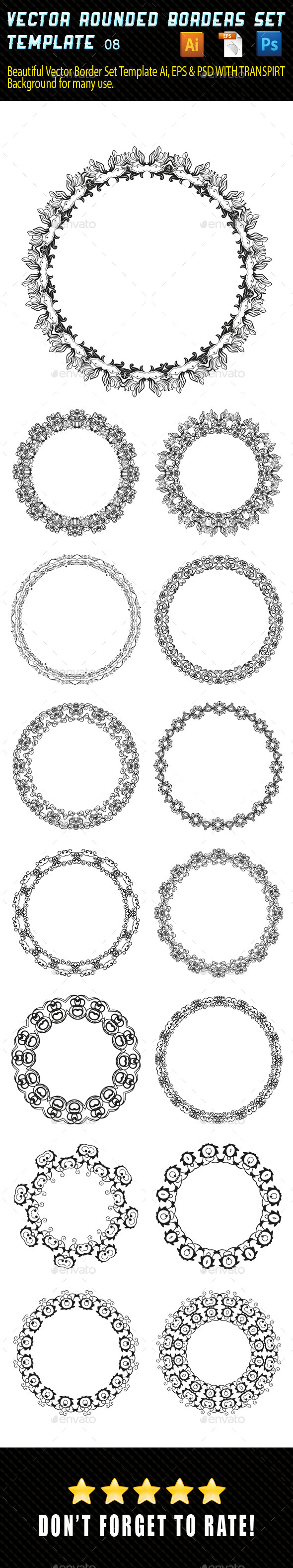 Vector Rounded Borders 08 - Borders Decorative