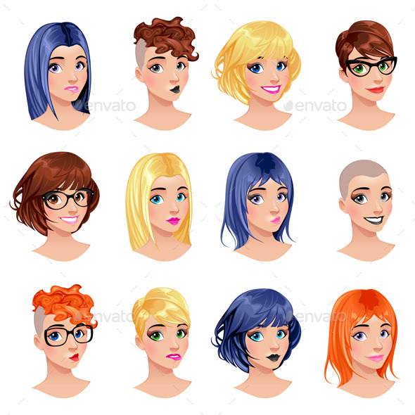 Fashion Female Avatars - People Characters