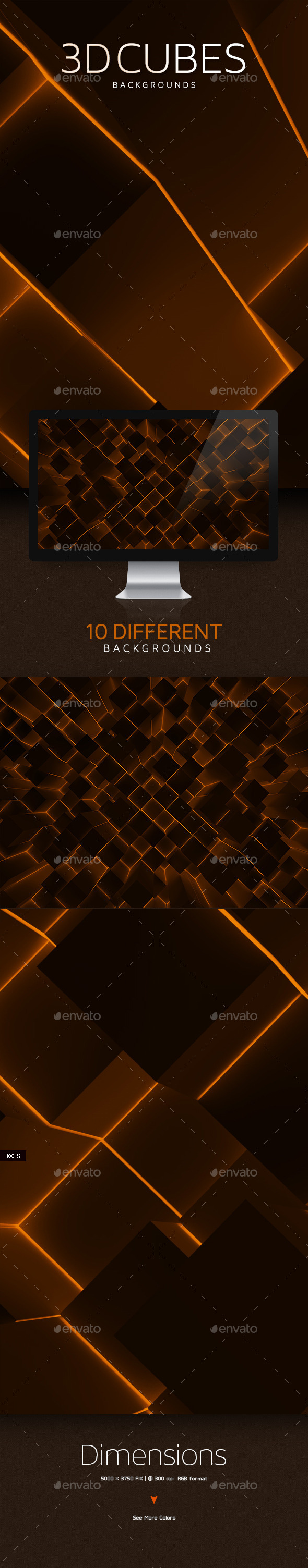 3D Cubes Backgrounds V.2