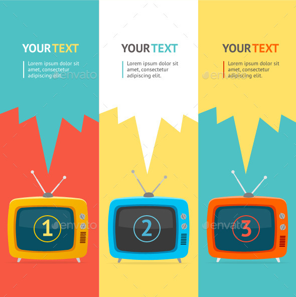 Vector Retro tv Option Banner - Business Conceptual