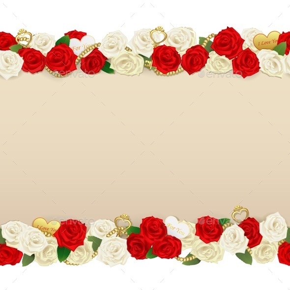 Vector Romantic Flower Frame - Backgrounds Decorative