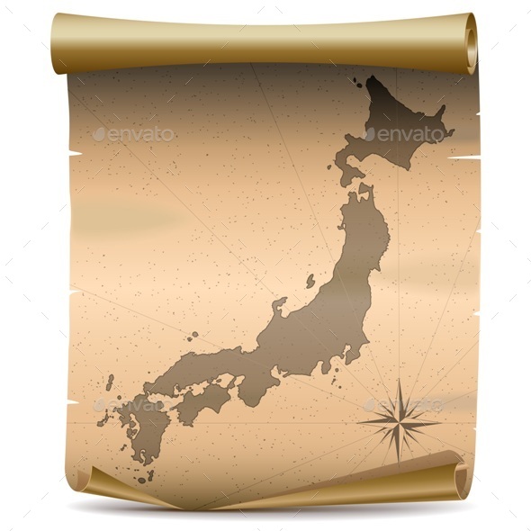 Vector Japan Vintage Map - Travel Conceptual