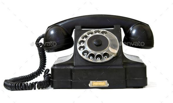black retro phone - Stock Photo - Images