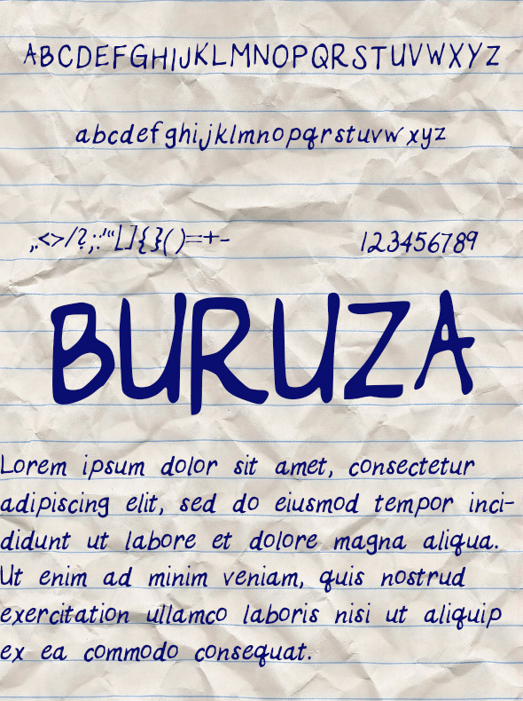 Buruza Font - Handwriting Fonts