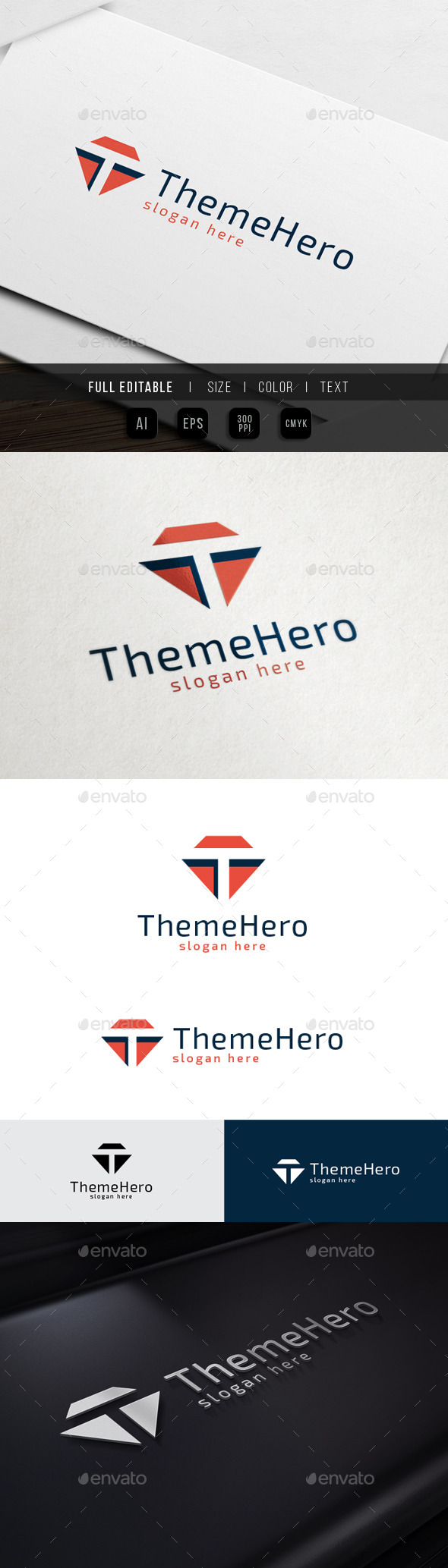 Theme Hero - Letter T - Letters Logo Templates