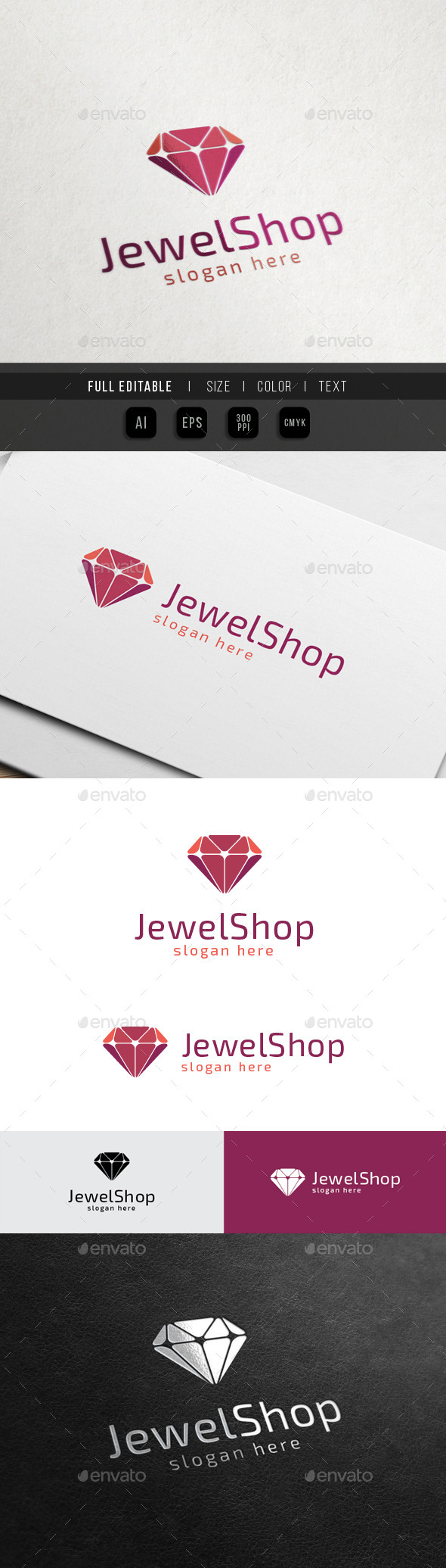 Jewelry Shop - Diamond Art - Objects Logo Templates
