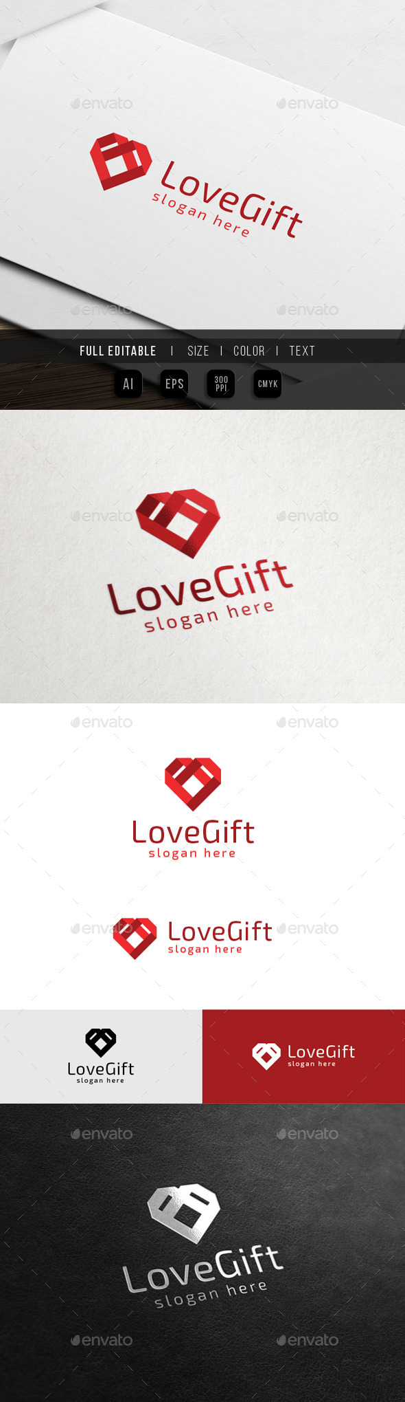 Love Gift - Relationship - Symbols Logo Templates