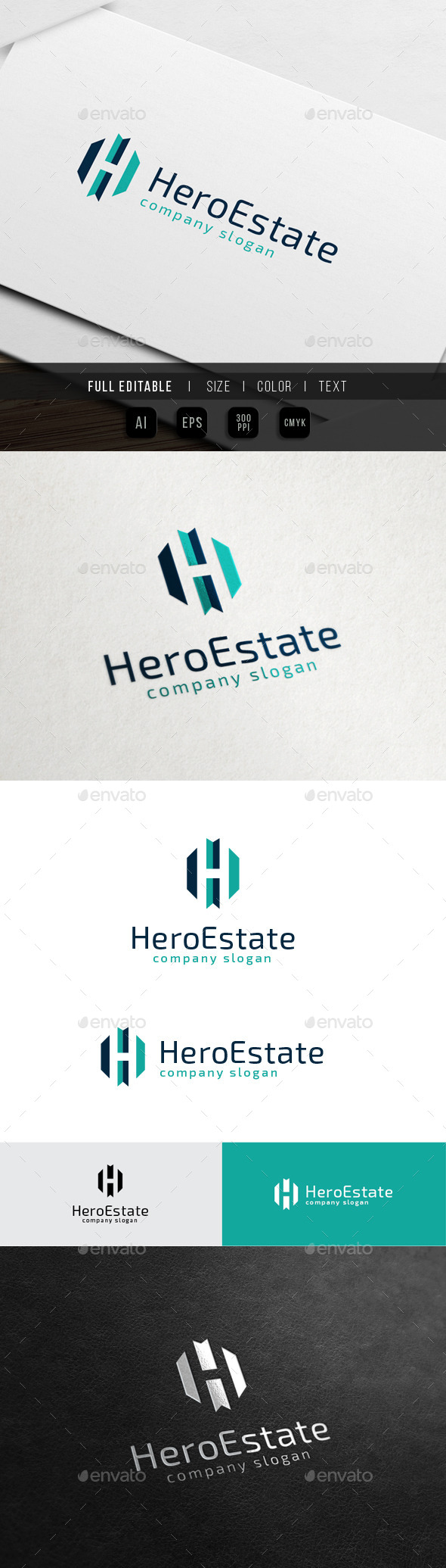 Hero Estate - Property Agency - Letters Logo Templates