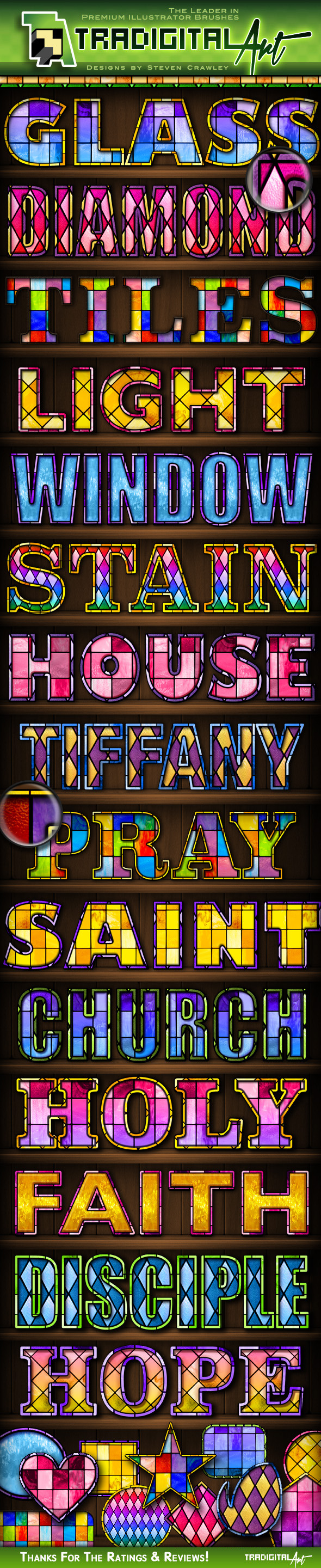 Stained Glass PS Styles - Text Effects Styles