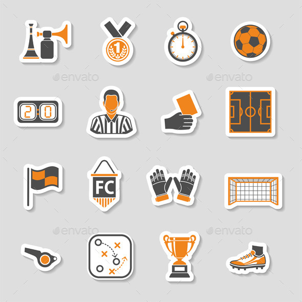 Soccer Icon Sticker Set - Sports/Activity Conceptual