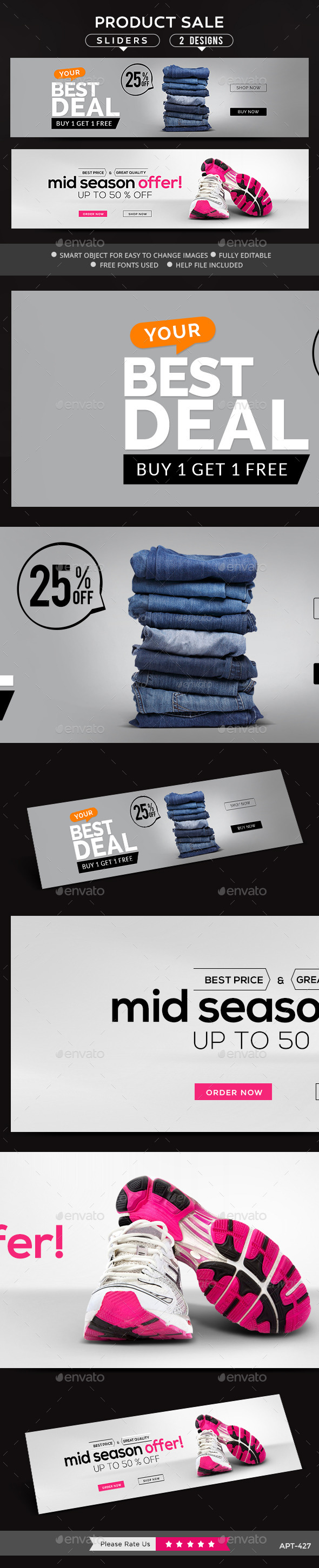 Product Sale Sliders - Sliders & Features Web Elements