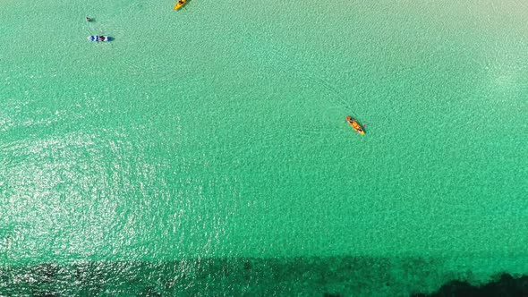 Aerial view Drone Beautiful ocean and beach