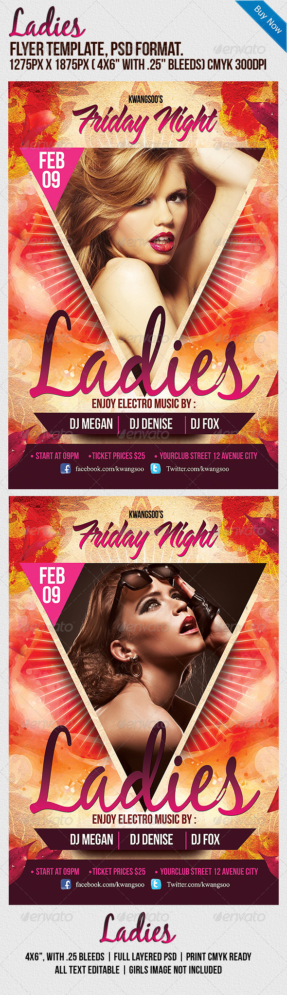 Ladies Night Party Flyer Template - Clubs & Parties Events