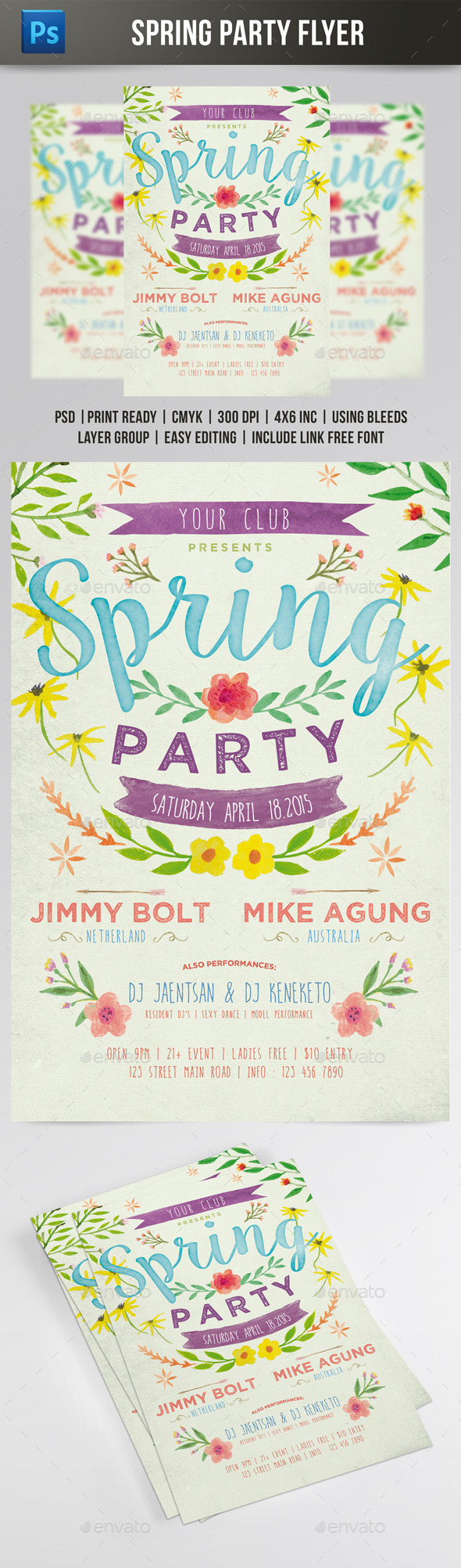 Spring Party Flyer - Events Flyers