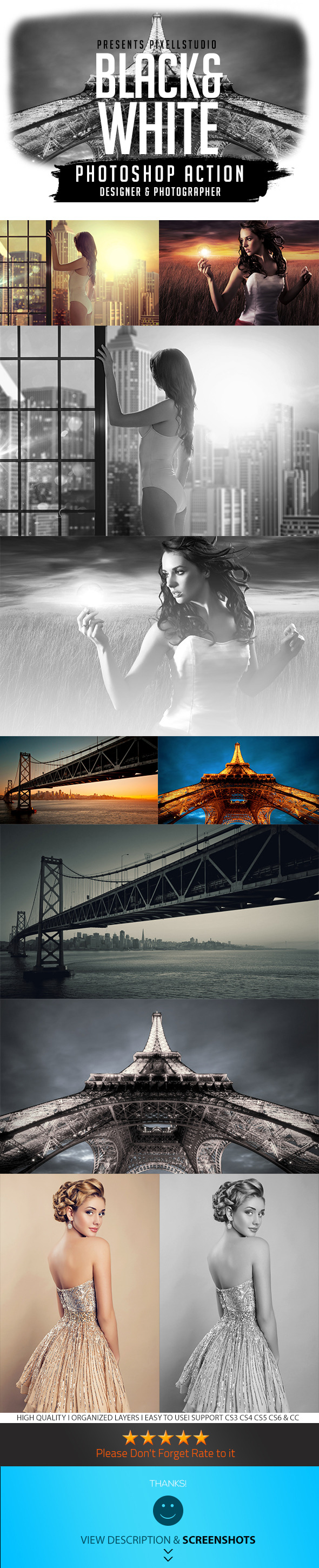 Black&White Action For Designer & Photographer - Photo Effects Actions