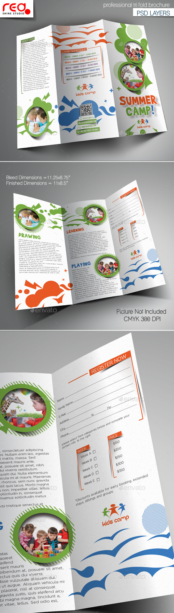 Summer Camp Trifold Brochure Template - Brochures Print Templates