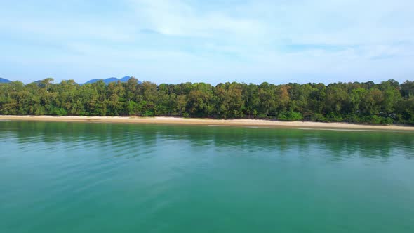 4K aerial view from a drone. coast with turquoise waters and beautiful beaches. alt
