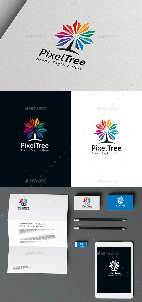 Pixel Tree - Nature Logo Templates