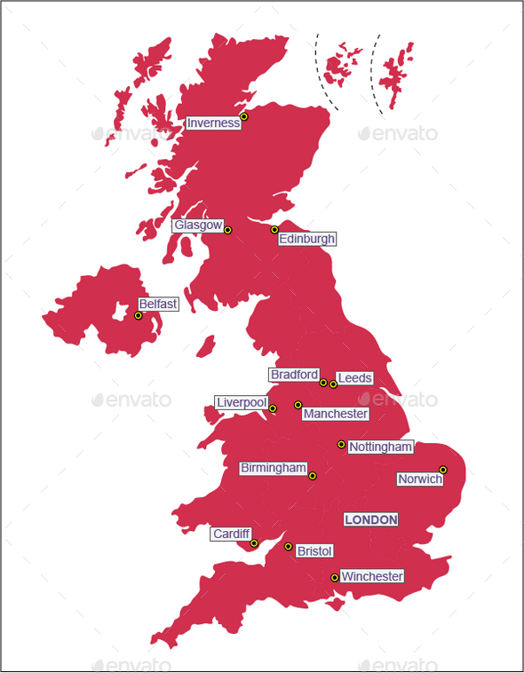 Uk Layered Vector Map By Art101 