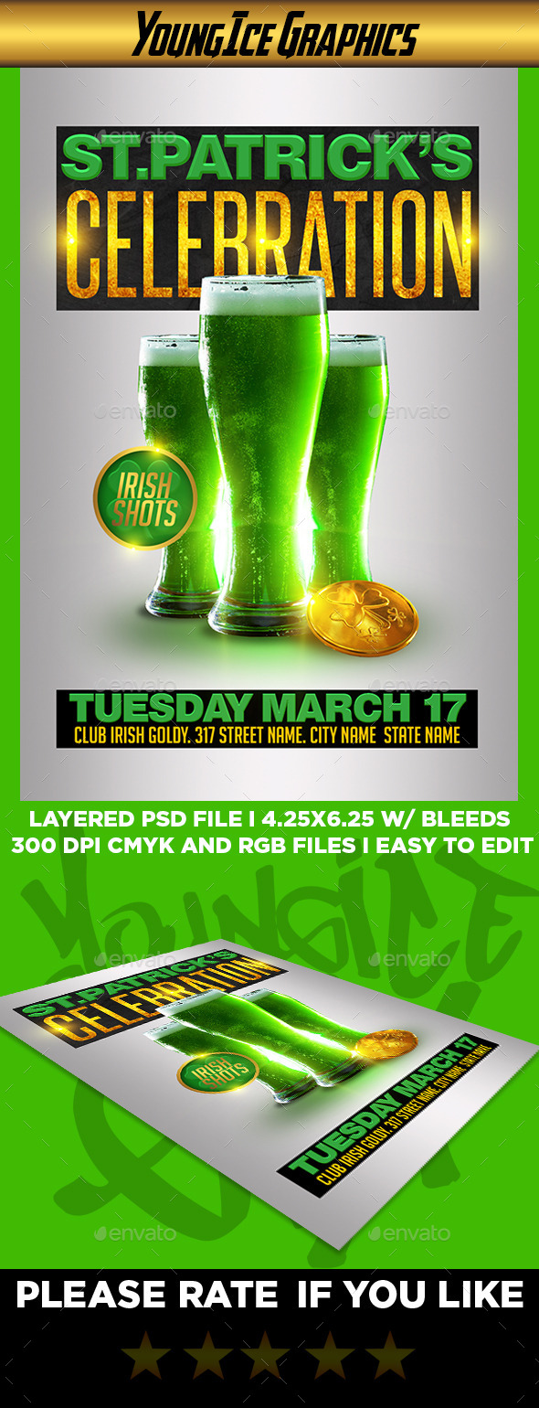 St Patricks Celebration Flyer Template - Clubs & Parties Events