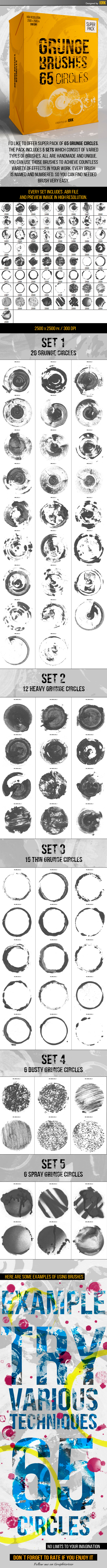 Grunge Brushes - 65 circles - Grunge Brushes