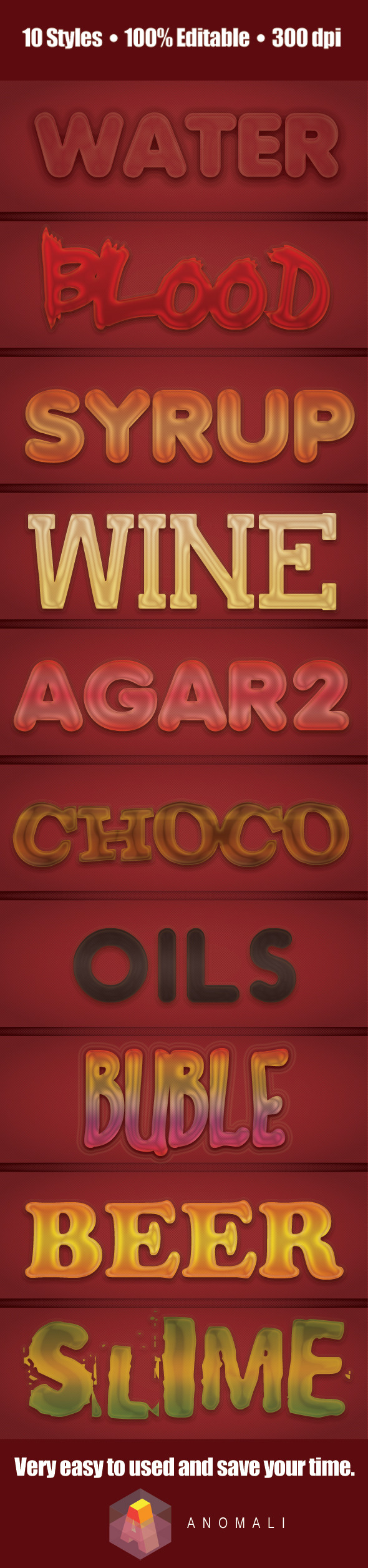 10 Liquid & Transparent Text / Layer Style - Text Effects Styles