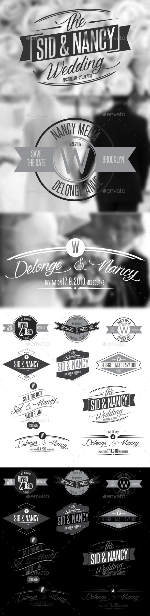 10 Wedding Badges - Badges & Stickers Web Elements