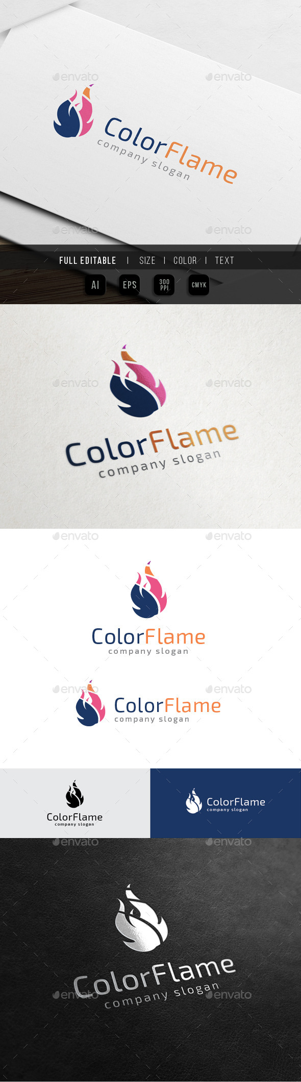 Color Flame - Fire Media - Objects Logo Templates