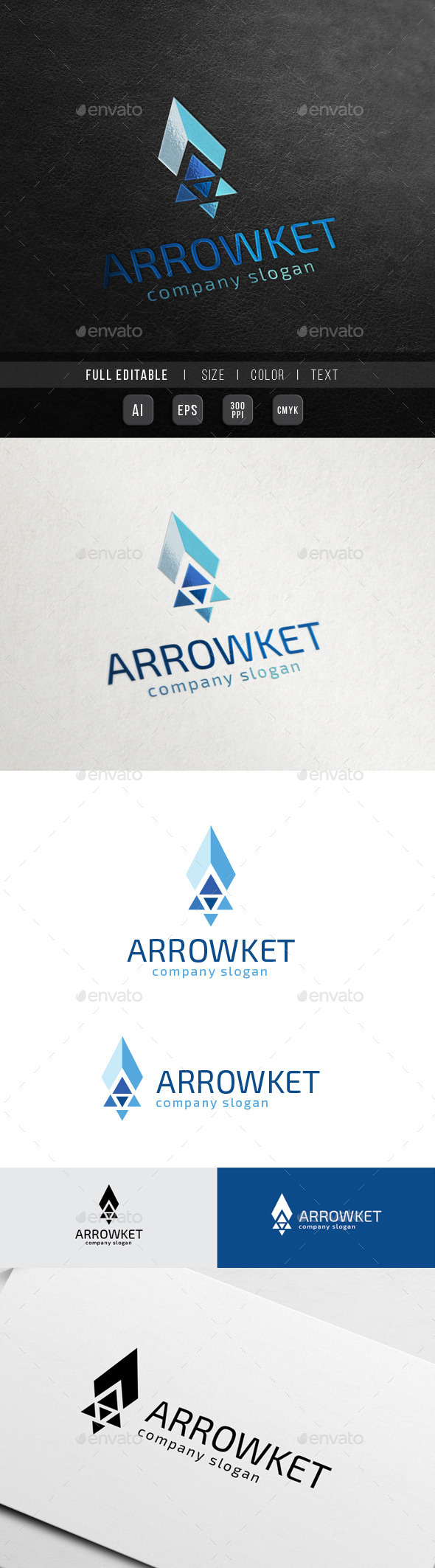 Arrow Rocket Launch - Startup Growth - Symbols Logo Templates