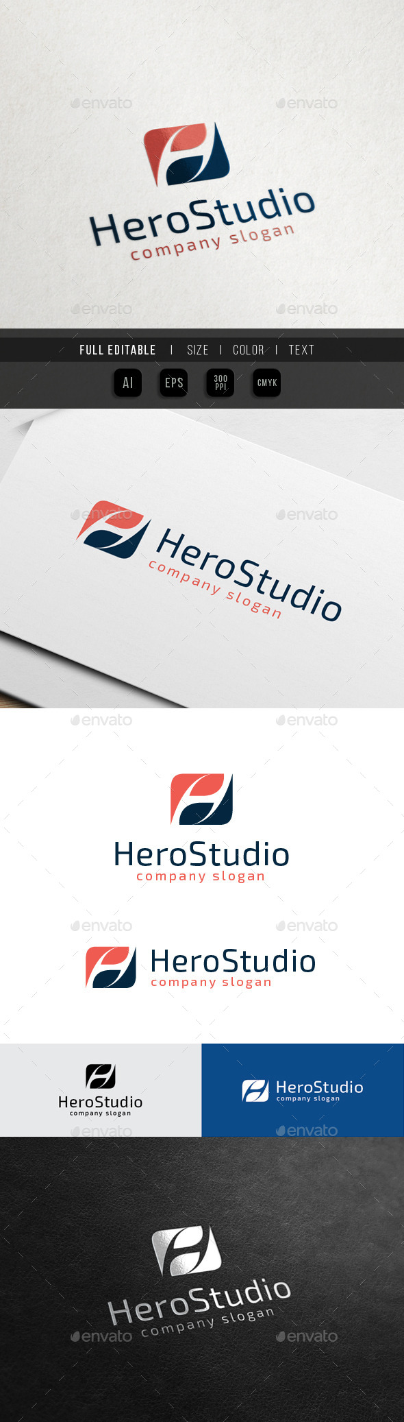 Hero Studio - Letter H - Letters Logo Templates