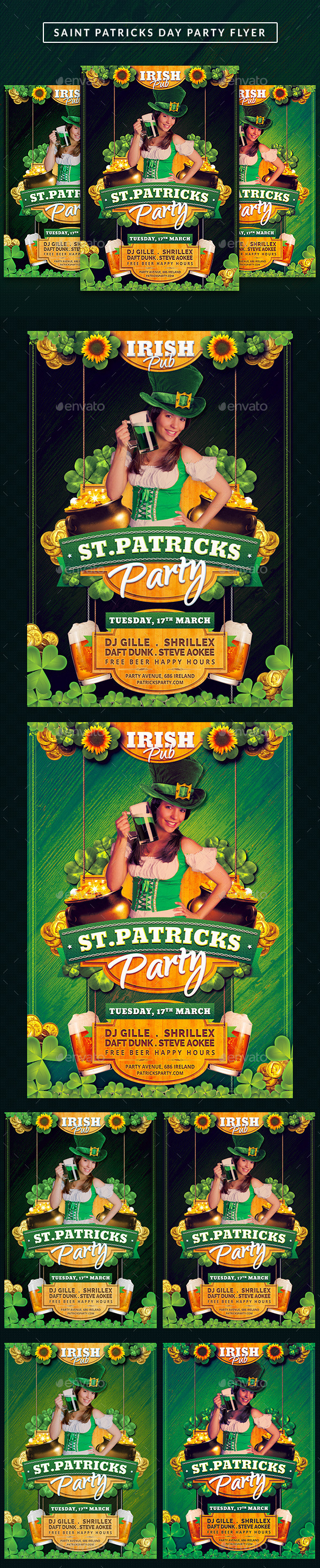 Saint Patricks Celebration Day Flyer - Clubs & Parties Events