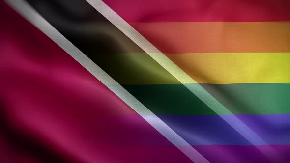 LGBT Trinidad And Tobago Flag Loop Background 4K
